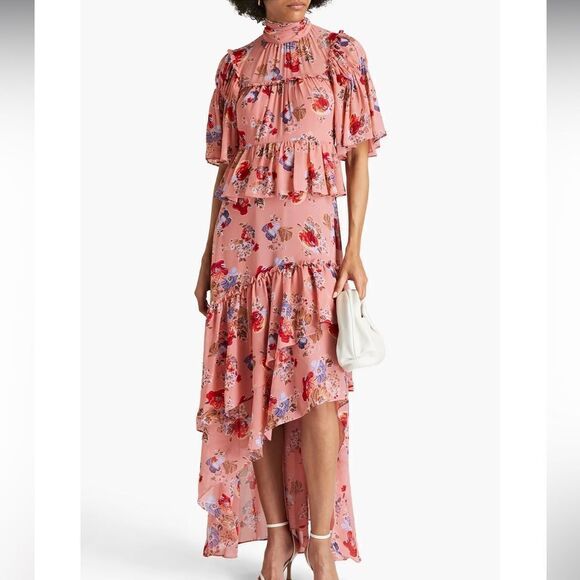 Cinq a Sept Jamie Floral Georgette Tiered Maxi Dress 4 - Picture 1 of 7